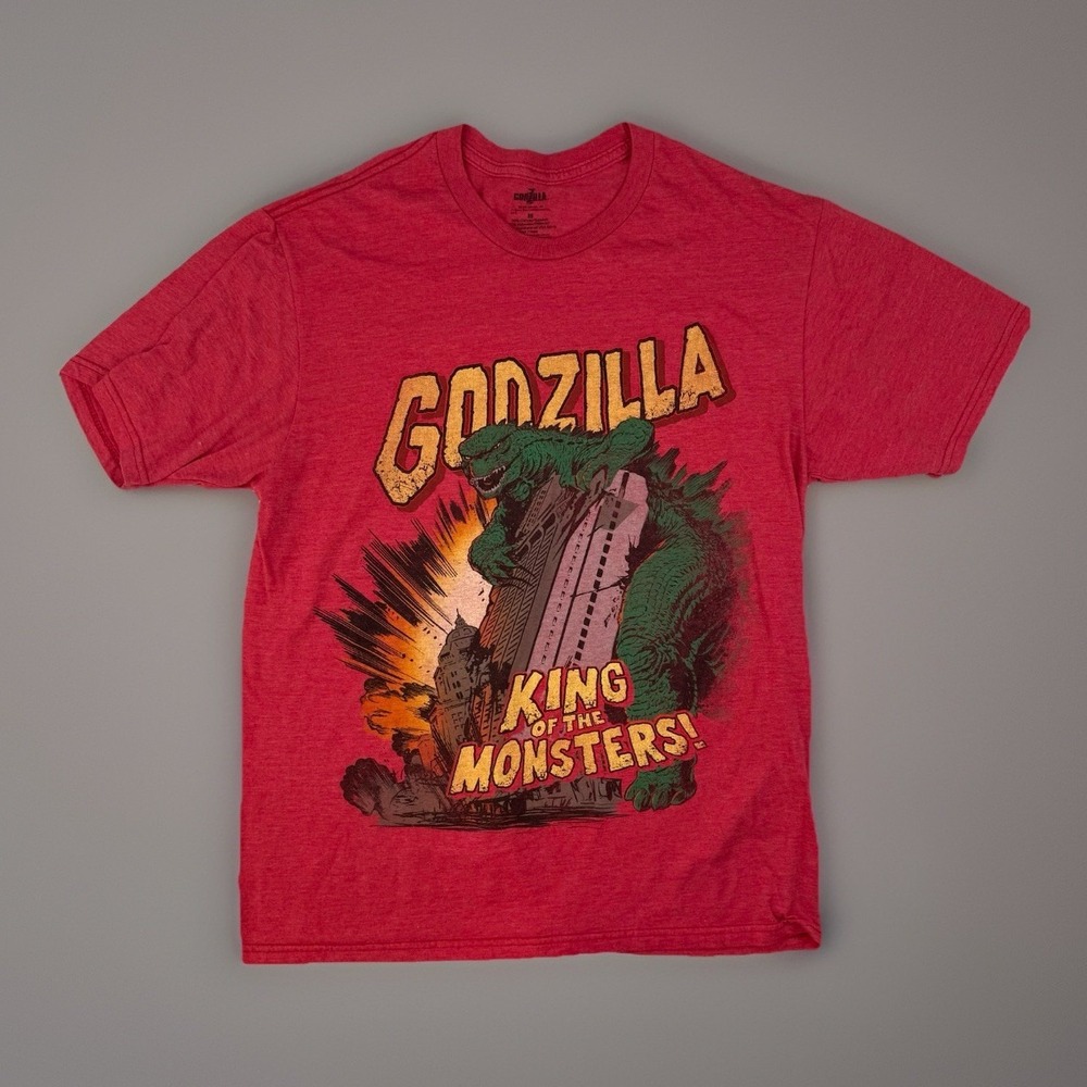 Graphic Movie Tee Godzilla Shirt Red King Monsters Kaiju Unisex Medium